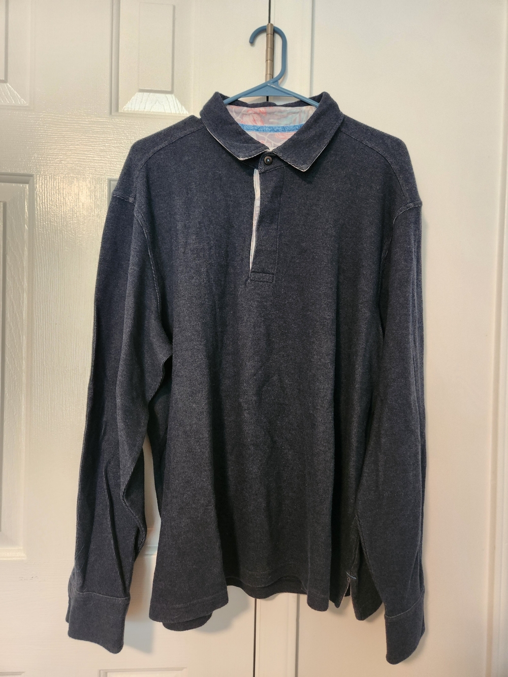 Tommy Bahama Men's Long Sleeve Polo Shirt in Washed Navy